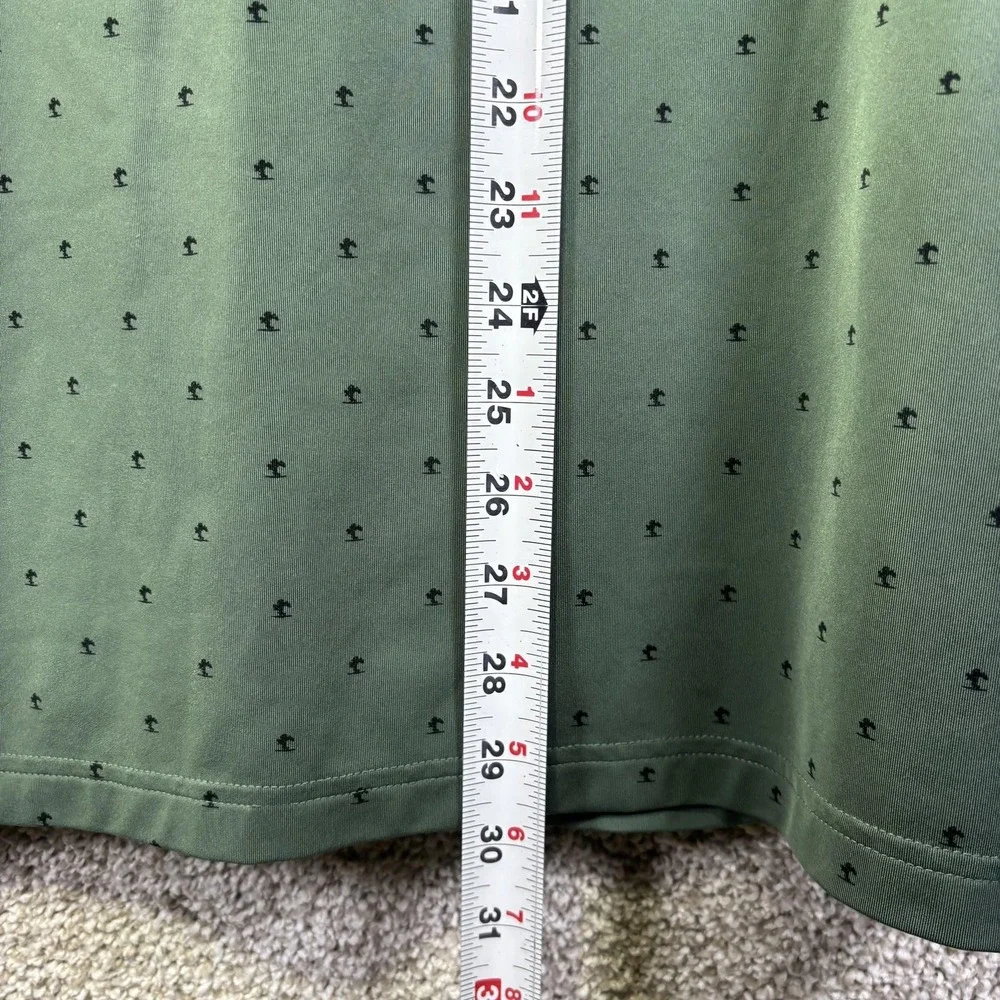 Adidas Golf Polo Shirt Mens Large‎ Green Tree Print Nature Valley Logo Stretch